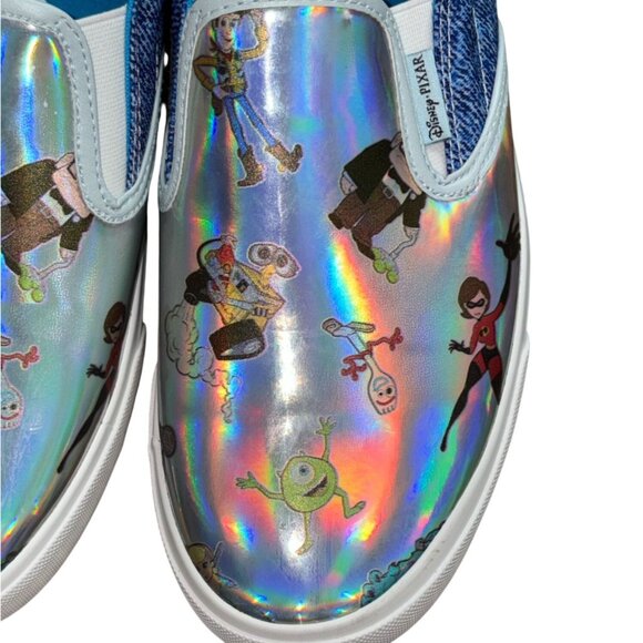 Disney/Pixar Womens Irredescent Silver Slip On Sneakers-Size 10-NWT - Picture 4 of 10